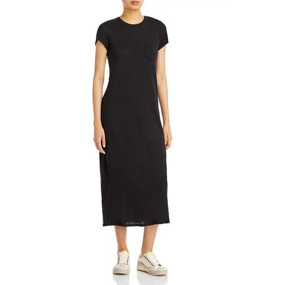 ATM ANTHONY THOMAS MELILLO Tee Midi Dress Small Black Crewneck Short Sleeve NWT - Picture 1 of 11